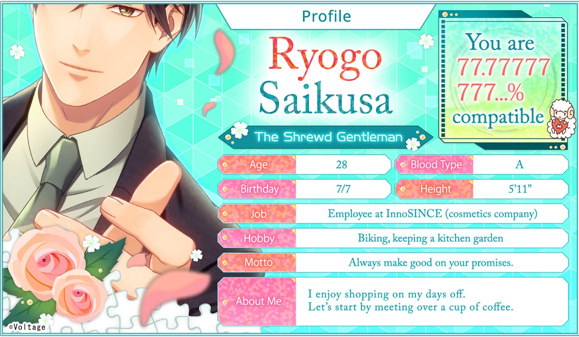 AmuLit_Global's tweet photo. 🐑Character Introductions💘
Now Available on NintendoSwitch™ & SteamⓇ✨
Introducing a fascinating character💖
🐑Ryogo Saikusa💘
"I'm looking for a wife. Not a girlfriend."
🎮Switch
https://t.co/GYnyIAkiJk
🎮Steam
https://t.co/StvlHj4FJN
#Love365 #Destind https://t.co/Zz8RLmgNVj