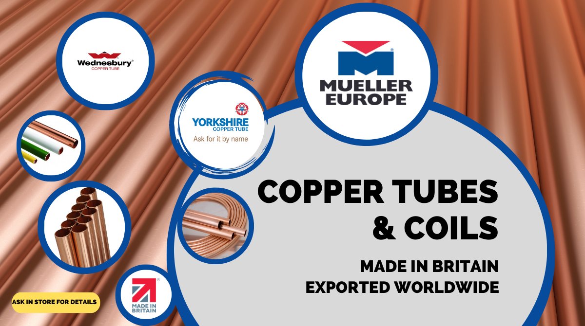 Wednesbury Copper Tubes. Designed to last, with superior performance and durability. Available in a wide variety of sizes and lengths, they offer the perfect tube for any project.

Get your copper tubing in-store!

#WednesburyCopperTubes #Plumbing #Britishmanufacturing #TheIPG