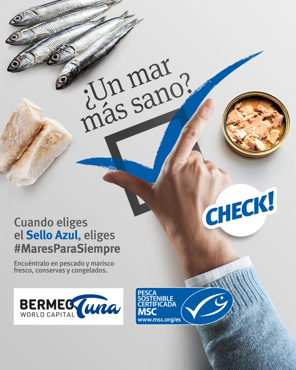 🌊¡Hoy da comienzo la V Semana #MaresParaSiempre! 

Desde Bermeo Tuna nos sumamos a esta iniciativa de <a href="/MSCenEspana/">MSCPescaSostenible</a> haciendo ☑ CHECK por "un mar más sano", gracias a la #PescaSostenible certificada con el #SelloAzulMSC.

Y tú, ¿ya te has sumado? Elige #MaresParaSiempre