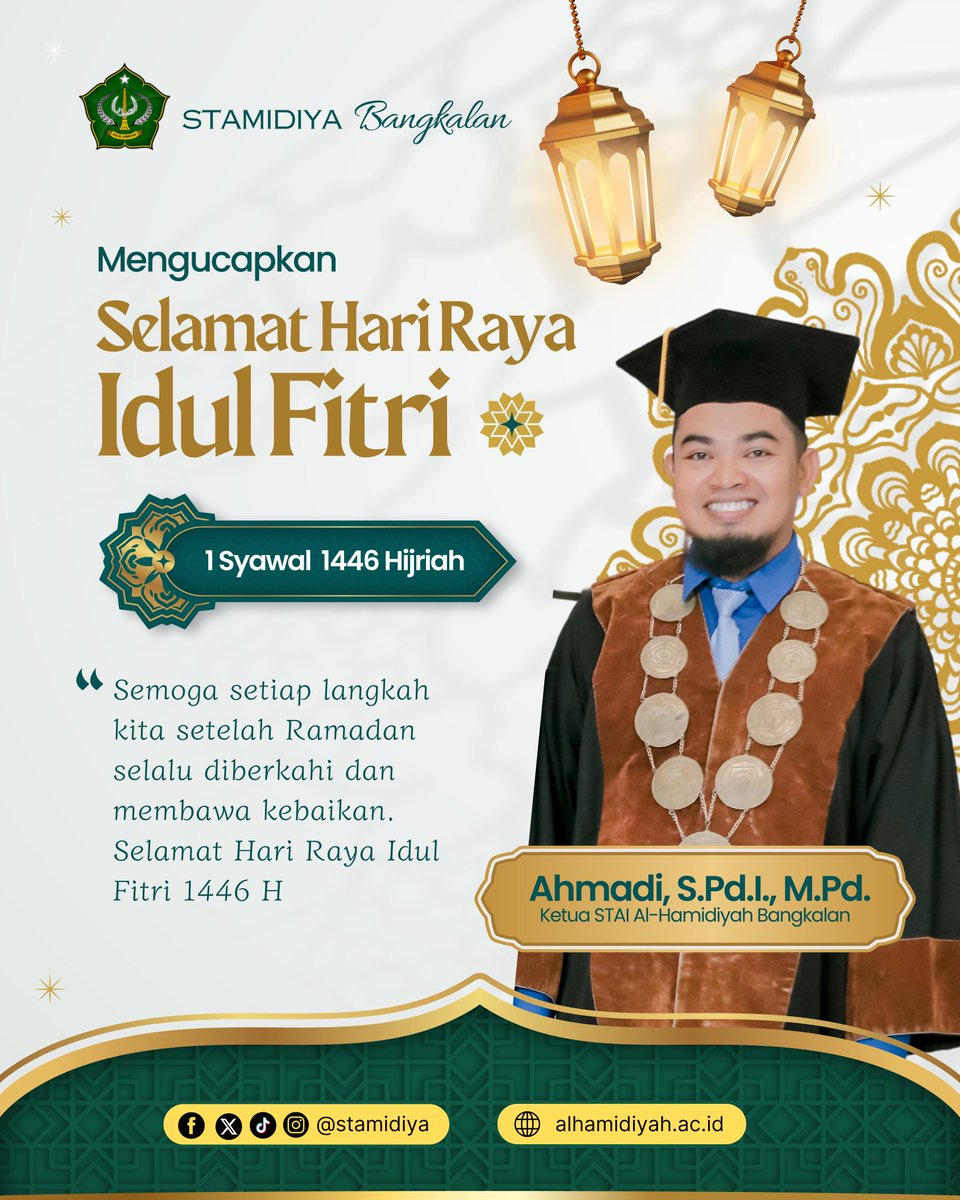 stamidiya's tweet photo. STAMIDIYA Bangkalan mengucapkan Selamat Hari Raya Idul Fitri 1446 H.
Mohon maaf lahir dan batin, semoga amalan2 Ramadhan bisa kita pertahankan dan menjadi pribadi yang semakin baik.
من العاءدين والفاءزين كل عام وأنتم بخير
SPMB 2025/2026 sudah di buka
👉 https://t.co/5QVHf0Kr1Z https://t.co/jQWxLEKNCV