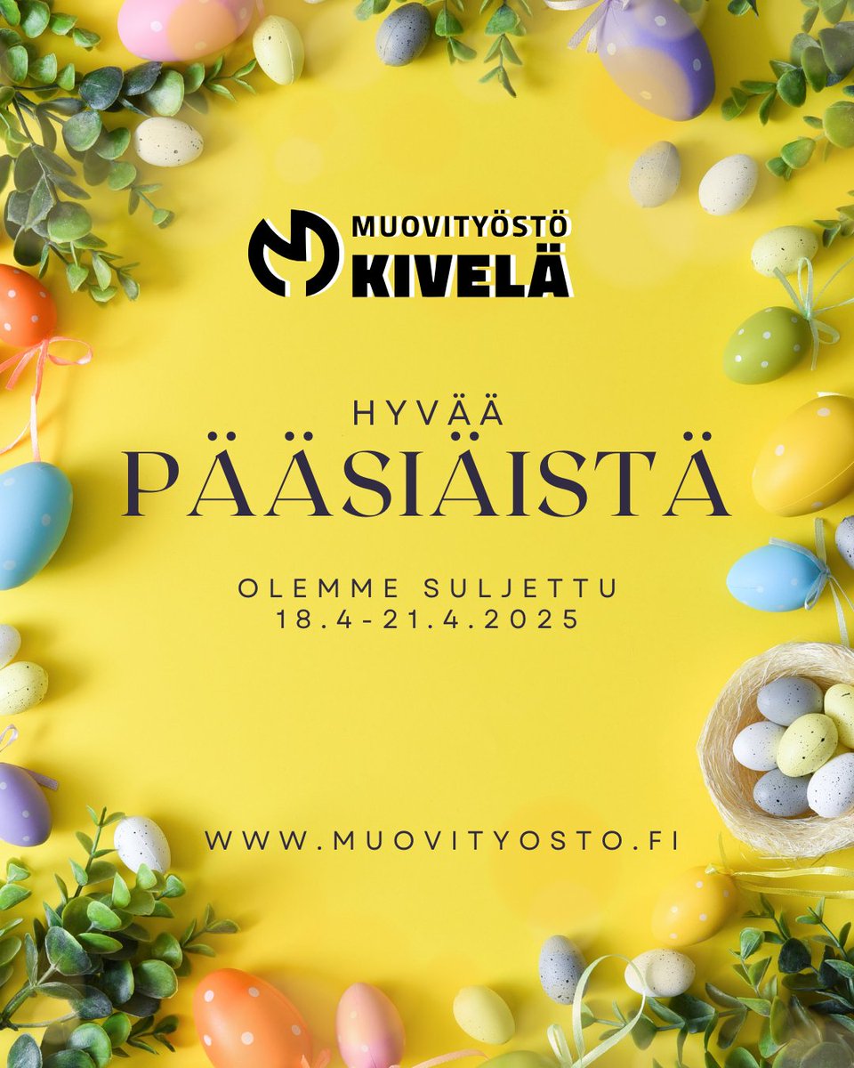 Voit jättää tilaukset suoraan kotisivujemme kautta
muovityosto.fi tai osoitteeseen myynti@muovityosto.fi

#hyvääpääsiäistä 
#muovityöstökivelä #taivummetahtoosi #pääsiäinen