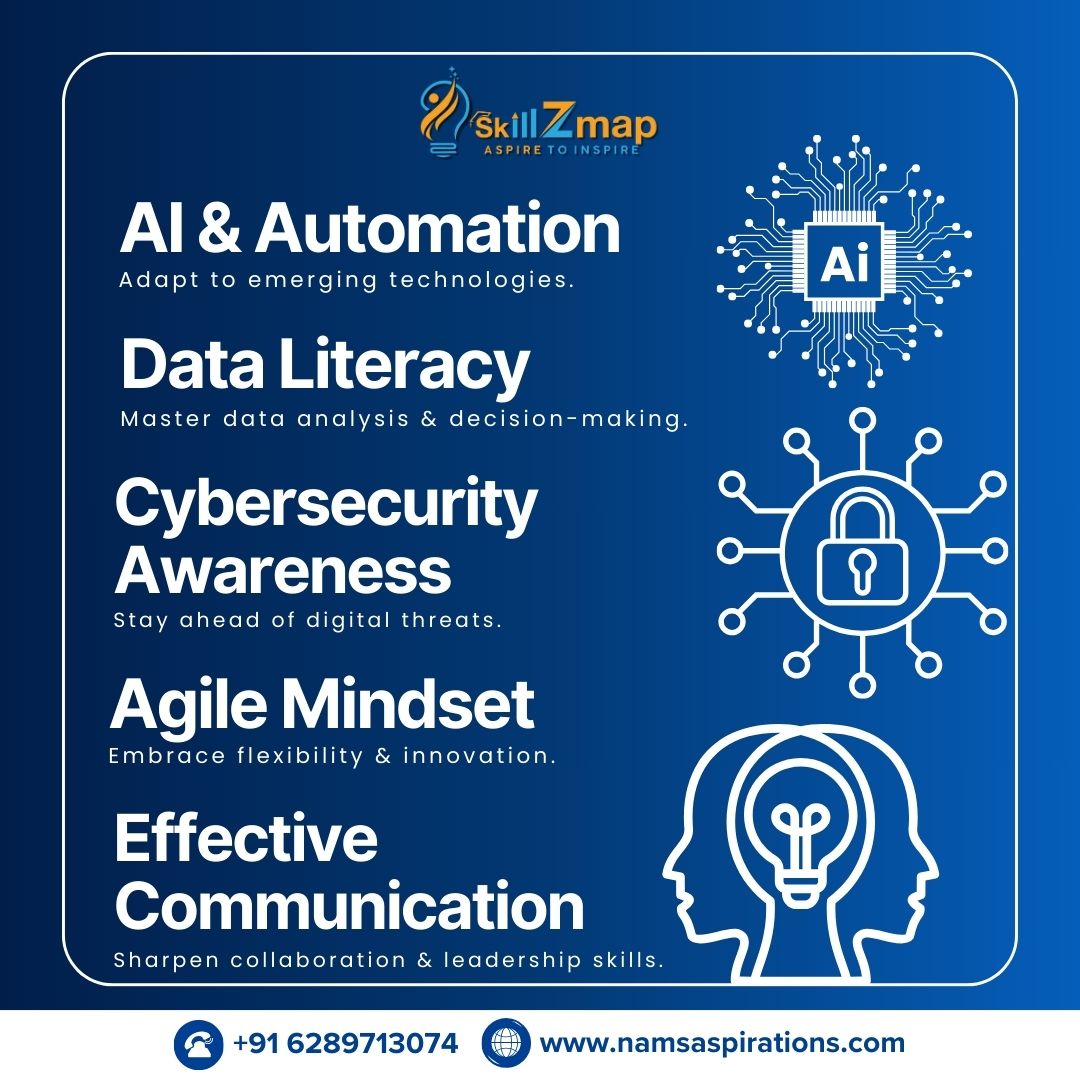 skillZmap's tweet image. 5 Power Skills for 2025!

Automate with AI &amp;amp; Tech
Decode insights with Data Literacy
Stay secure with Cybersecurity Awareness
Think fast with an Agile Mindset
Lead with Effective Communication
Upgrade now, stay ahead, and own your success! 
#LevelUp #FutureSkills #SkillZmap