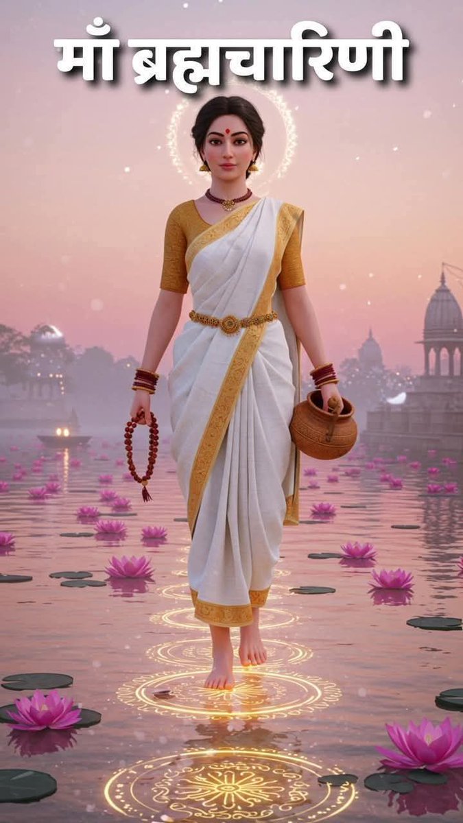 dharmdasbms's tweet image. 🙏🚩#नवरात्रि_द्वितीया_शक्ति🚩🙏

दधानां करपद्माभ्याम् अक्षमाला कमंडलु।
देवी प्रसिदतु मयि ब्रह्मचारिण्यनुत्तमा॥

 माँ ब्रह्मचारिणी देवी अपने सभी सनातन धर्मावलंबियों पर कृपा दृष्टि बनाए रखें।
#ब्रह्मचारिणी
#चैत्र_नवरात्रि_की_हार्दिक_शुभकामनांए