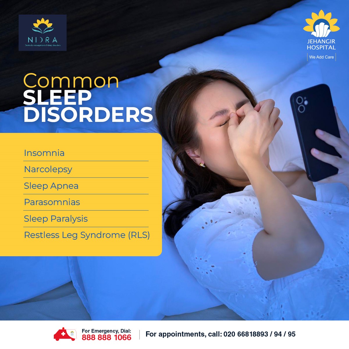 JehangirCare's tweet image. Tired of tossing and turning? Nidra Clinic provides expert care and personalized solutions for all your sleep troubles, helping you achieve restful nights and wake up refreshed.
#sleephealth #nidraclinic #restfulsleep #insomniarelief #sleepapnea #bettersleep #healthyliving