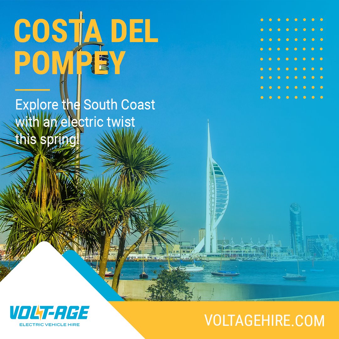 Spring is calling… and so is Costa del Pompey! 🌸☀️ Cruise the South Coast in style with one of our electric vehicles.🚗 From Southsea’s seaside charm to scenic road trips, it’s the perfect (and greenest!) way to enjoy spring. 🌊 #Voltage #ElectricCarHire #Portsmouth #Pompey