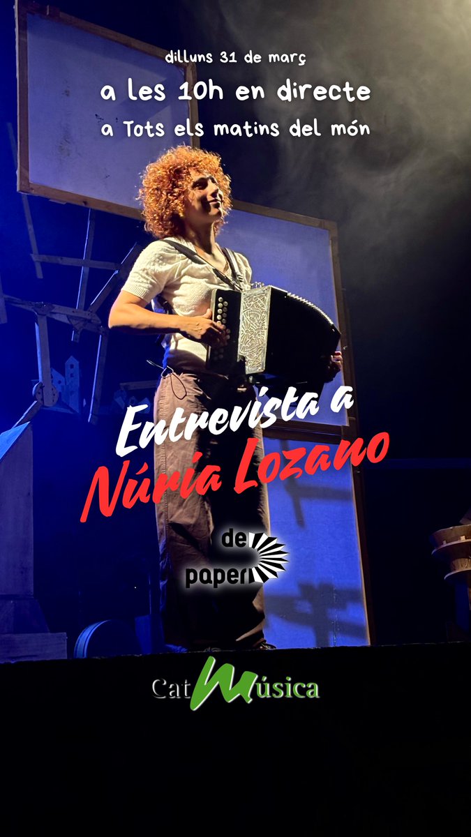 D'ací a pocs minuts, els amics de <a href="/totsmatinsmon/">Tots els matins del món</a> de <a href="/3CatCultura/">3CatCultura</a> entrevistaran la <a href="/rossinyolic/">núria lozano</a> (a les 10h).

Ho podeu escoltar en directe ací: 3cat.cat/3cat/directes/…