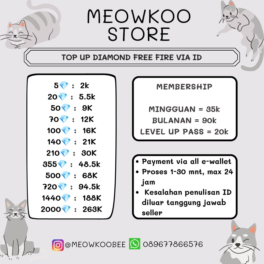 ubur-ubur ikan lele
thr cair topup di sini leee😜🤙🏻

ada diamond ml, ff, uc pubg reg indo via id server legal
🔥 450+ testi on pinned <a href="/meowkoobee/">koo : open at night only</a>
☎️ order ke wa bit.ly/meowkoobee

t. dm free fire epep freefire pabji mobile legends top up weekly diamond pass wdp
#zonauang