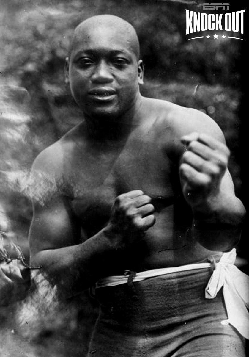 ESPNKnockOut's tweet photo. Hoy es el 1️⃣4️⃣7️⃣º aniversario del nacimiento de Jack Johnson

- Campeón Mundial 👑  del peso pesado
- Disputó 17 combates contra miembros del HOF 😎
- Fue Campeón Mundial durante 7 años 🤩
- Récord: 80-11-12; 50 KO 💪
- HOF 🎓 desde 1993 https://t.co/kfu2LEw6Ir