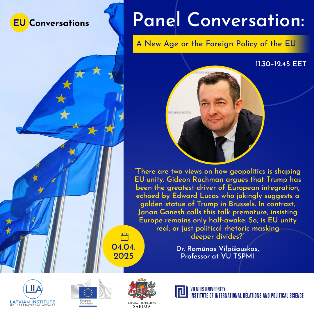 Ārpolitika (@liia_lv) on Twitter photo 🇪🇺 Is European unity more fiction than fact? #TEUC2025
🎙️ On April 4, join Ramūnas Vilpišauskas, <a href="/ZKLukasevica/">Dr. Zanda Kalniņa-Lukaševica</a>, <a href="/LouiseVanSchaik/">Louise van Schaik</a> and <a href="/FundaTekin17/">Funda Tekin</a> for a timely talk on the EU’s foreign & security policy amid global power shifts.
👉 Register Now: ej.uz/TEUC25 🇪🇺 Is European unity more fiction than fact? #TEUC2025
🎙️ On April 4, join Ramūnas Vilpišauskas, <a href="/ZKLukasevica/">Dr. Zanda Kalniņa-Lukaševica</a>, <a href="/LouiseVanSchaik/">Louise van Schaik</a> and <a href="/FundaTekin17/">Funda Tekin</a> for a timely talk on the EU’s foreign & security policy amid global power shifts.
👉 Register Now: ej.uz/TEUC25