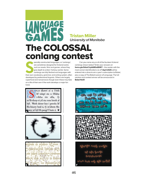 Babel: The Language Magazine tweet media