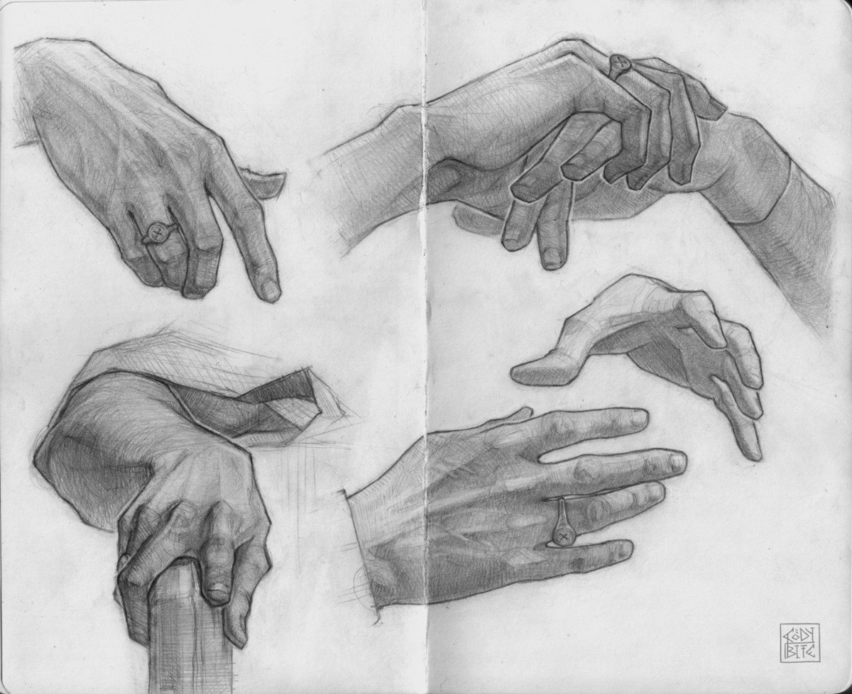 CodyBite's tweet image. Порисовала рук с красивых фотокарточек 
Получается, приручила разворот?

#импроарт ?