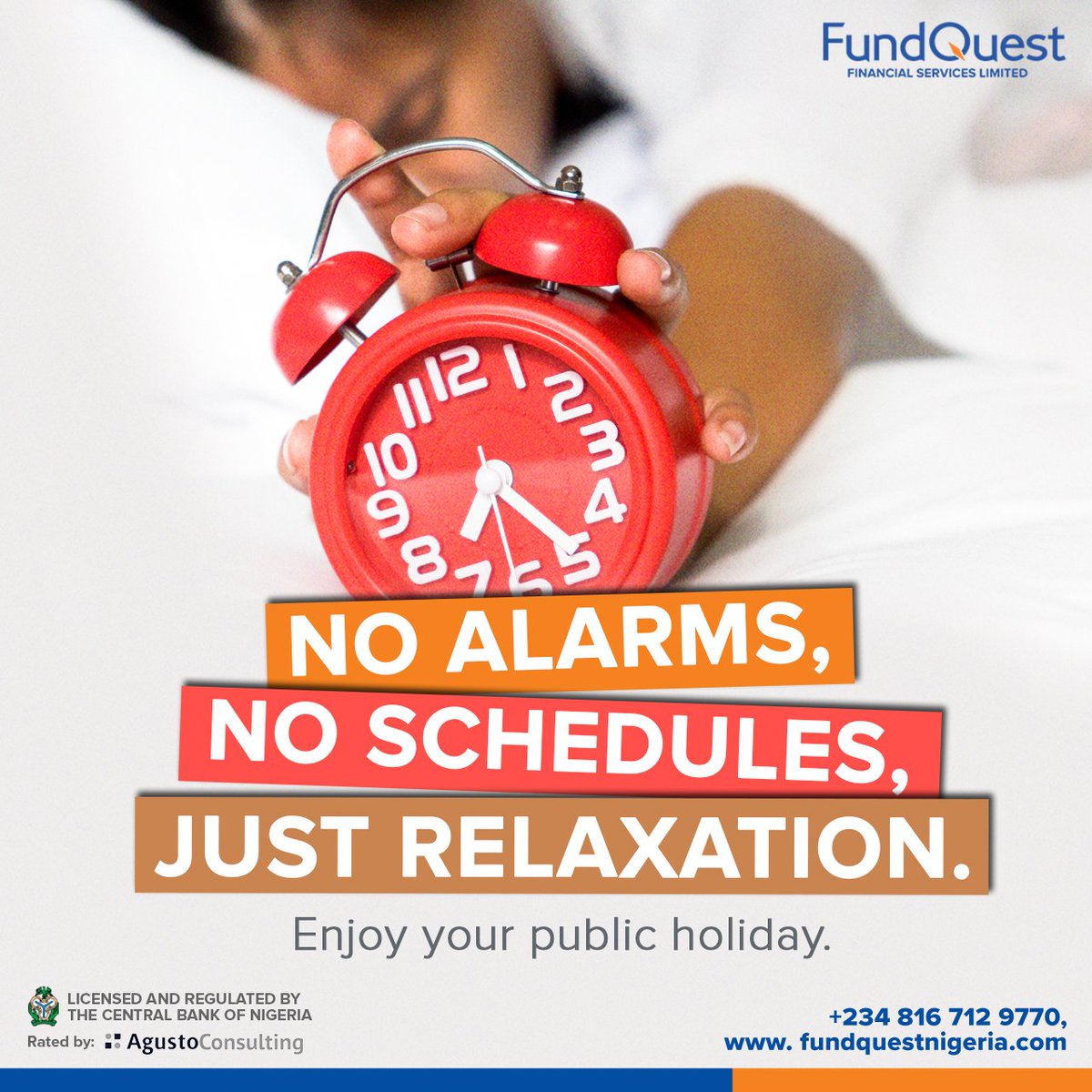 FundQuestNgr's tweet image. The weekend vibes didn&apos;t have to end 😊. With the holiday, you get extra days to recharge, unwind, and do absolutely nothing. 

No alarm, no schedule, just pure relaxation. Make the most of it 😉.

Happy Holiday 😎.

#MondayHoliday #RelaxationMode #ExtendedWeekend #FundQuest