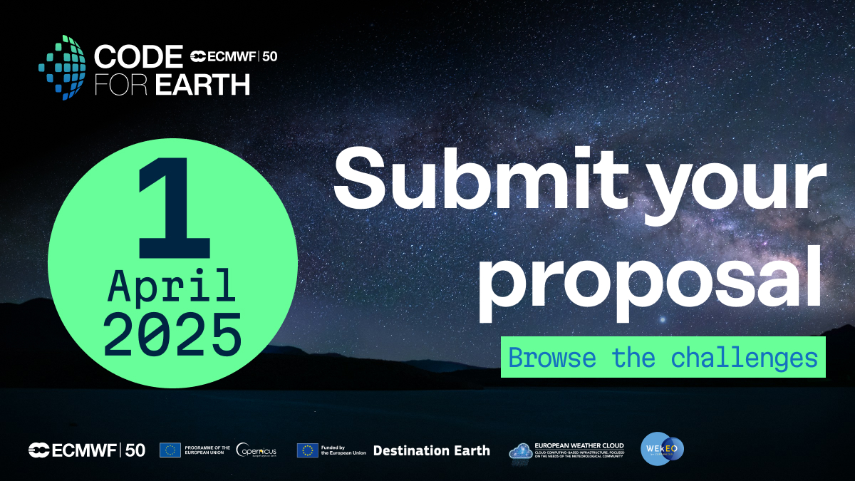 ⏰ 𝗧𝗜𝗠𝗘'𝗦 𝗥𝗨𝗡𝗡𝗜𝗡𝗚 𝗢𝗨𝗧!
Tomorrow's the deadline to submit your #proposal for this edition of Code for Earth!

We’re looking for #developers to explore how tech can support the Earth sciences community.
Apply now! 👉🏻 shorturl.at/ybbYt