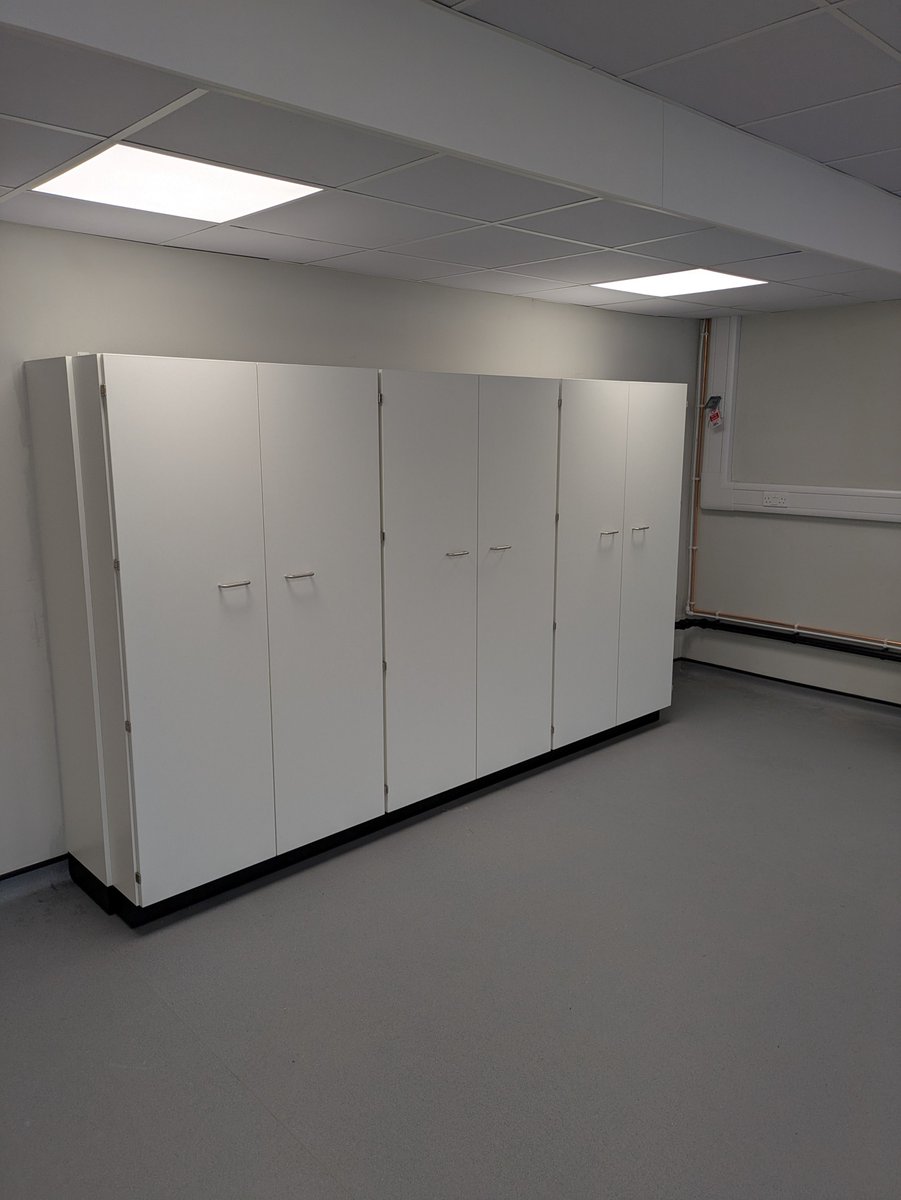 new_lab's tweet photo. A custom lab refit designed and manufactured in-house and installed by our team - including fixed and mobile cupboards, a Trespa worktop, stainless steel frame and lab chairs.
 
#LabTable
#MadeInBritain
#MadeInYorkshire
#EnablingScience
#Trespa
#LabFurniture
#LabChairs
#LabSinks https://t.co/zTyiBOQQtI