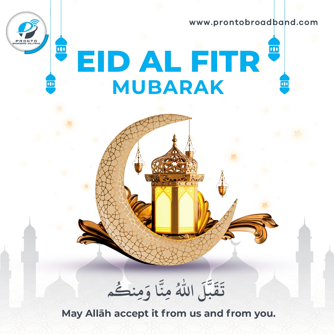 ProntoBroadband's tweet photo. Let’s celebrate this beautiful occasion with gratitude, kindness, and love. May the spirit of Eid bring you peace, happiness, and boundless joy.

Eid Mubarak to you and your family!
#EidMubarak
#FullFiberInternet
#UnlimitedData https://t.co/ehaEuf8q2X