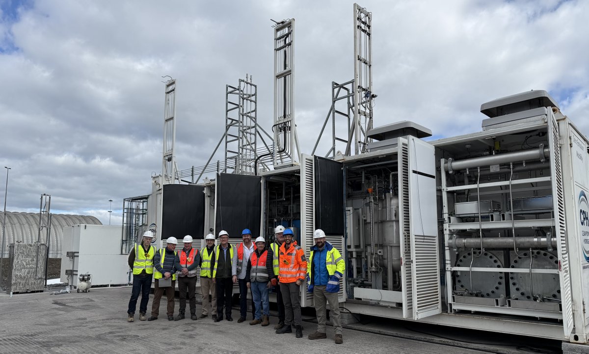 CPH2's most recent licenced partner, Hidrigin, visited the Hydrogen Demonstration Site in Belfast this week, allowing them to inspect the MFE110 electrolyser before the final Site Acceptance Test (SAT) Read more here bit.ly/4iMN78y  #hydrogenproduction #electrolysis
