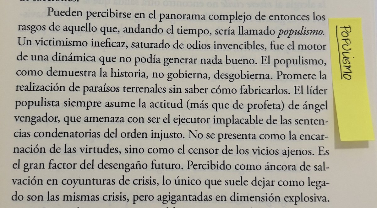 Comparto esta impecable definición de populismo tomada del libro Venezuela: la persecución de la sombra, de José Rodríguez Iturbe (se está refiriendo a las consecuencias de la Revolución de las reformas contra Vargas).