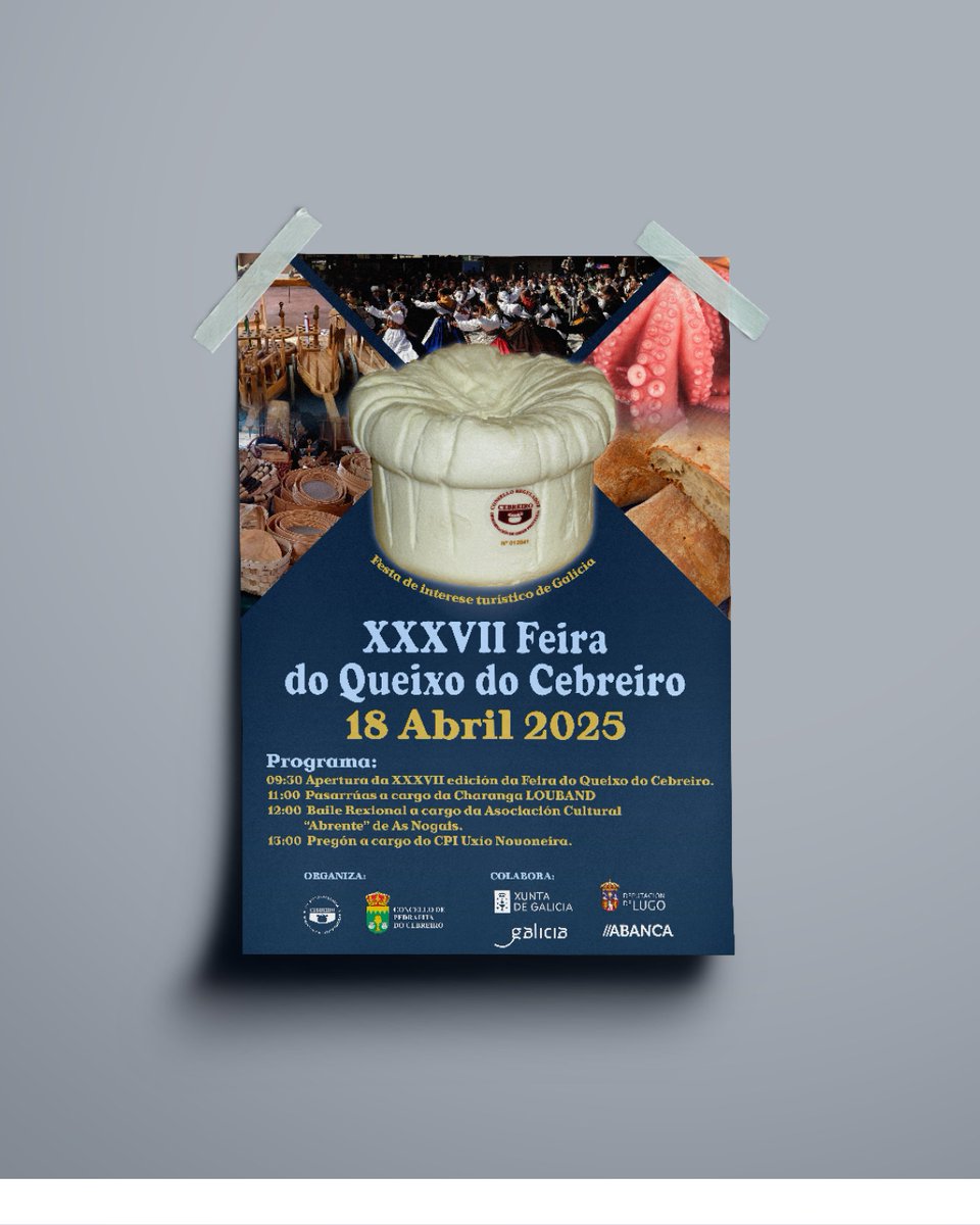 queixocebreiro's tweet photo. 📄 XXXVII Feira do Queixo DOP Cebreiro 😍

Agardámosvos en📍Pedrafita o día 18 de abril, anótao no teu calendario! 📅

#PedrafitaDoCebreiro #QueixoDOPCebreiro

📄 XXXVII Feria del Queso DOP Cebreiro 😍

Os esperamos en📍Pedrafita el día 18 de abril, anótalo en tu calendario! 📅 https://t.co/dqzK4jfWtJ