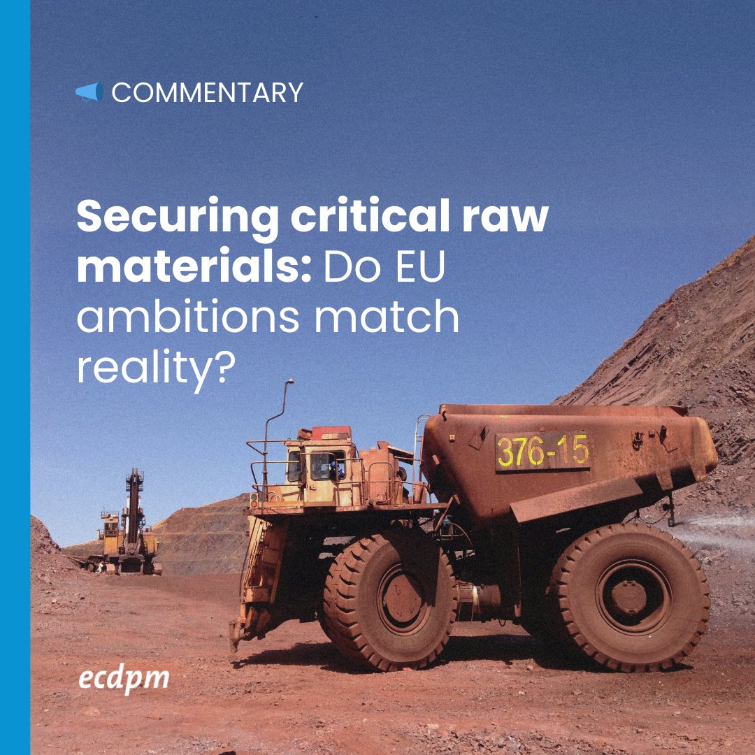 📣 The EU relies on imports of critical raw materials, but how can they be secured amid strained US relations and China’s supply chain dominance? The EU must align its resource security with Africa’s industrial ambitions.

Read the commentary 👉 bit.ly/4hZdkjm