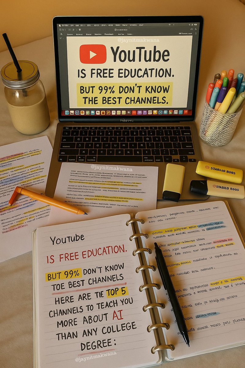 YouTube is free education.

But 99% don't know the best channels.  

Here are the top 5 channels to teach you more about AI than any college degree: