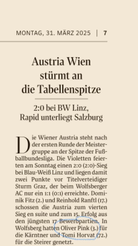 Dass ich es mal in den „Standard“ schaffen würde, hätte ich mir auch nie träumen lassen: