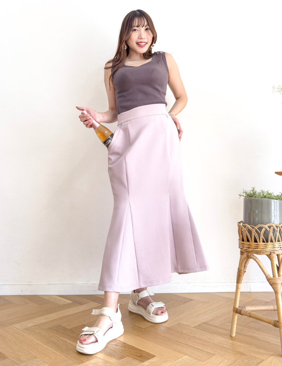 シネマティック ダブルポケットマーメイドスカート Mサイズ ボルドー 元鈴木さん シネマティック ダブルポケットマーメイドスカート Mサイズ ボルドー