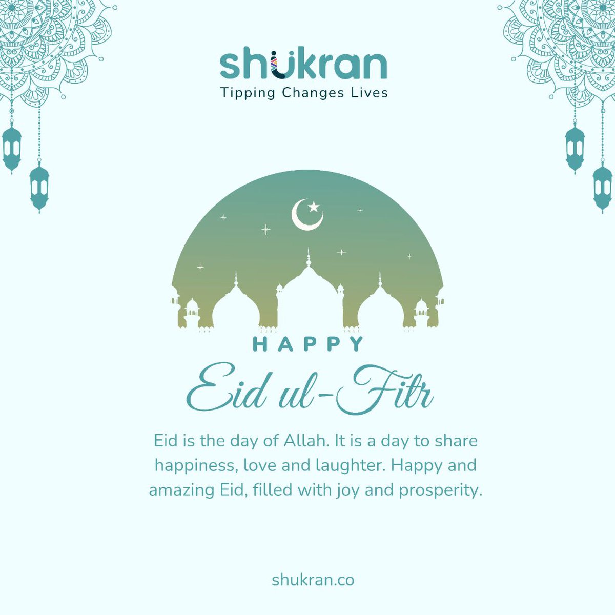 Shukran_Ke's tweet photo. Shukran wishes everyone celebrating a joyous Eid ul-Fitr.

#tippingchangeslives #HappyEid https://t.co/06Pgqbmc4C
