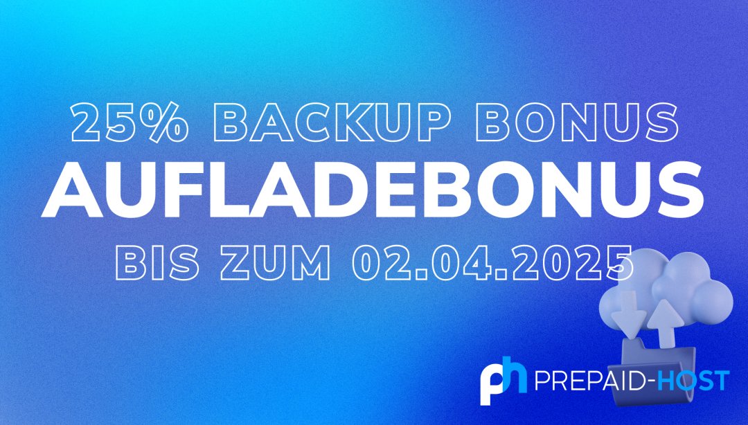 📦 Heute ist World Backup Day – und wir zeigen, dass Backups nicht nur für Daten gut sind. 
Denn:
🔐 Datensicherung ist gut. 
💸 Guthabensicherung ist besser.
📅 Nur bis 02.04.2025 schenken wir dir 25% Aufladebonus – einfach aufladen und Bonus kassieren