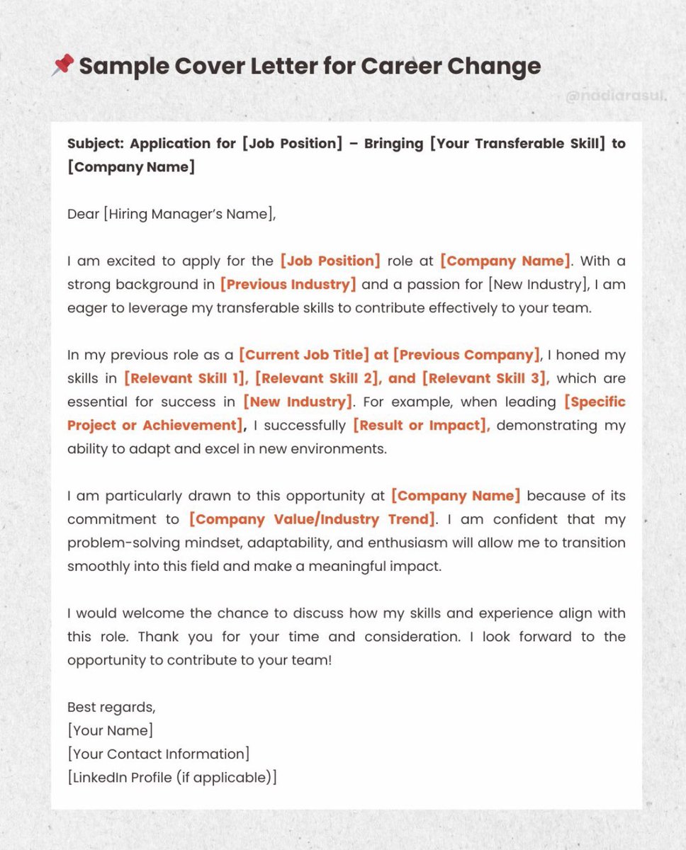 Best cover letter for career change ✅