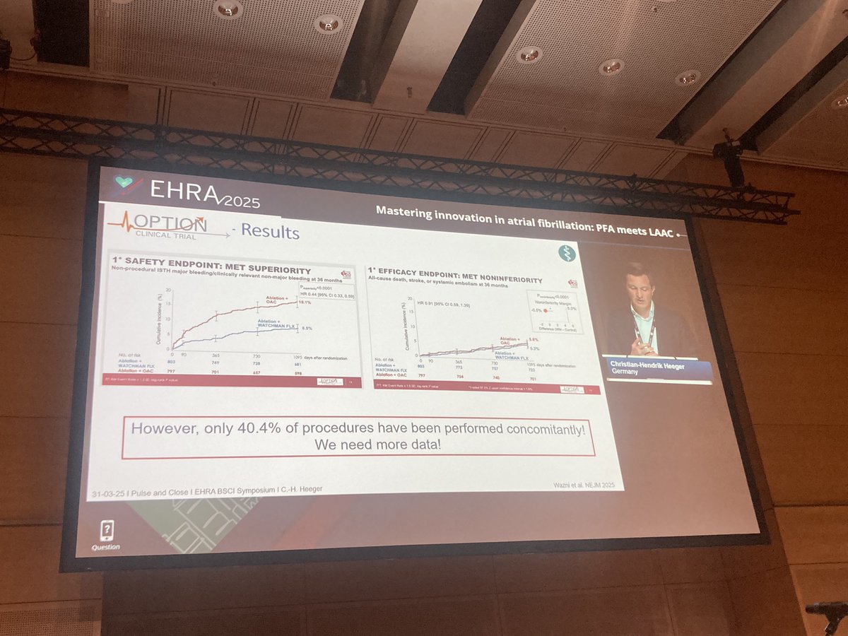 Jacopo Imberti (@jacopoimberti) on Twitter photo Interesting session on #LAAC!
Maybe time to rethink #stroke prevention?๐ค
#EHRA2025
<a href="/DhirajGuptaBHRS/">Prof Dhiraj Gupta</a> <a href="/Mel_Gunawardene/">Melanie Gunawardene</a> <a href="/SergeBoveda/">Serge Boveda</a> <a href="/ChristianHeeger/">Christian-H. Heeger</a> <a href="/escardio/">European Society of Cardiology</a> <a href="/ESCStrokeChair/">ESC Council on Stroke Chairperson</a> Interesting session on #LAAC!
Maybe time to rethink #stroke prevention?๐ค
#EHRA2025
<a href="/DhirajGuptaBHRS/">Prof Dhiraj Gupta</a> <a href="/Mel_Gunawardene/">Melanie Gunawardene</a> <a href="/SergeBoveda/">Serge Boveda</a> <a href="/ChristianHeeger/">Christian-H. Heeger</a> <a href="/escardio/">European Society of Cardiology</a> <a href="/ESCStrokeChair/">ESC Council on Stroke Chairperson</a>