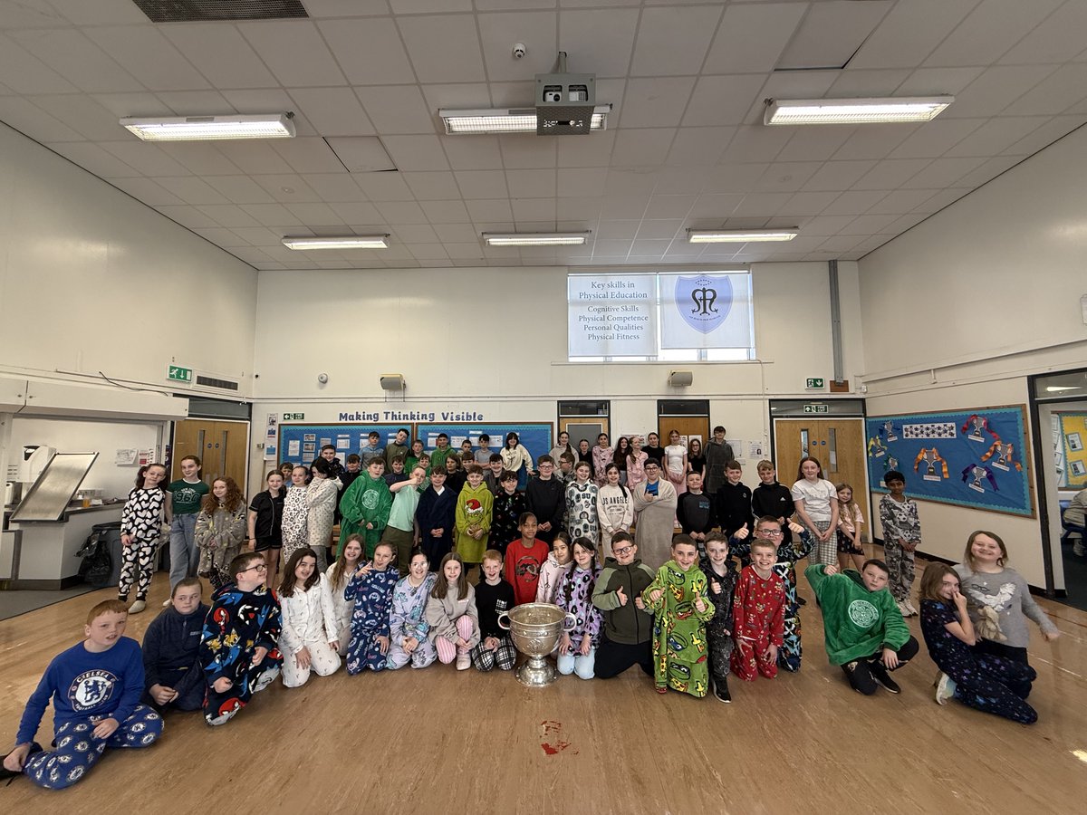 StMaryscbridge's tweet photo. Our senior children received a visit from a special visitor on Friday. The Sam Maguire Cup visited St Mary's. Thank you very much to @officialgaa and Joe Bradley for arranging the visit. https://t.co/ECl8kGixk6