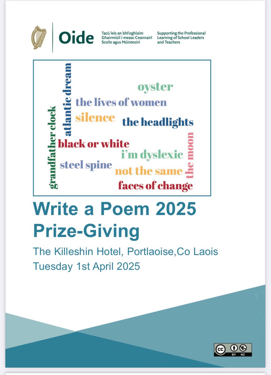 This years ‘National Write a Poem’ booklet is now available on our website at this 🔗 oide.ie/post-primary/h…