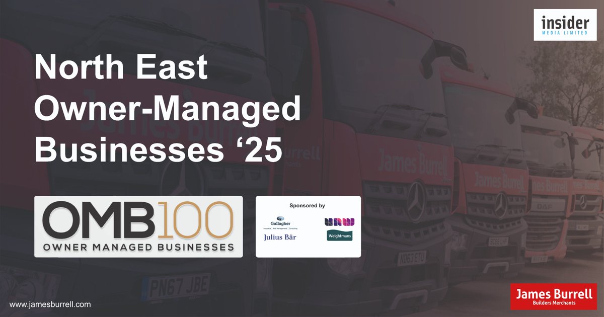 We are thrilled to share that we have been recognised as 18th in the Top 100 North East Owner-Managed Businesses in 2025 🎉🎉

ow.ly/s19o50VrjXI