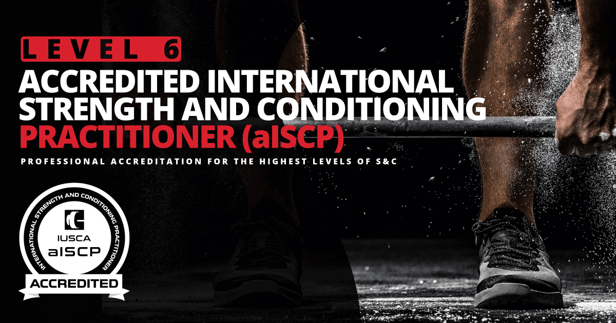 The Accredited International Strength and Conditioning Practitioner (aISCP)® is the gold-standard global S&amp;C practitioner certification.

Officially recognised at Level 6 (degree level), trusted by employers, and legally protected for highly qualified S&amp;C professionals.

✅