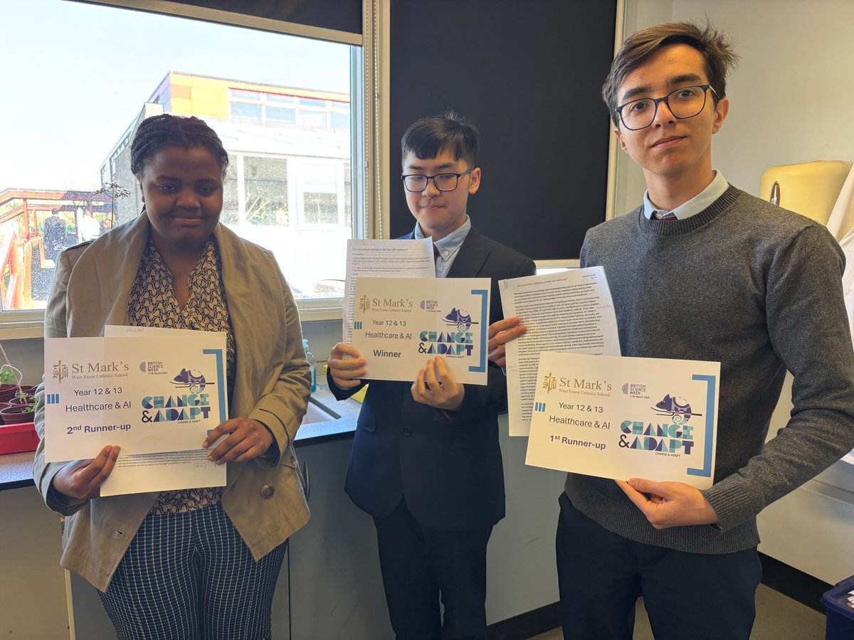 Congratulations to the winners of St Mark's British Science Week competition.
Year 7 &amp; 8 Steve, Christabel and Rubby
Year 9 &amp; 10 Alice, Finley, and Lucy
Year 12&amp;13 Dominic, Chantel and Arda