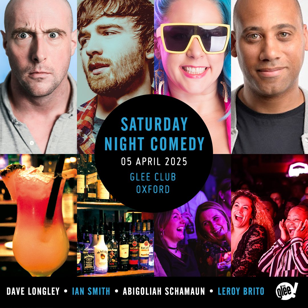 The Glee Club Oxford (@gleecluboxford) on Twitter photo In need of a laugh this week? We've got you covered! 👇
📅 Wednesday: <a href="/thisstuartlaws/">Stuart Laws</a>, with support from <a href="/alexkealy/">Alex Kealy</a>
🎟 bit.ly/StuartLawsOxfo…
📅 Saturday Night Comedy, featuring <a href="/DavidL0NGLEY/">Dave Longley</a>, <a href="/Iansmithcomedy/">Ian Smith</a>, Abigoliah Schamaun & <a href="/leroybrito/">Leroy Brito</a>
🎟 bit.ly/OxfordWeekendC… In need of a laugh this week? We've got you covered! 👇
📅 Wednesday: <a href="/thisstuartlaws/">Stuart Laws</a>, with support from <a href="/alexkealy/">Alex Kealy</a>
🎟 bit.ly/StuartLawsOxfo…
📅 Saturday Night Comedy, featuring <a href="/DavidL0NGLEY/">Dave Longley</a>, <a href="/Iansmithcomedy/">Ian Smith</a>, Abigoliah Schamaun & <a href="/leroybrito/">Leroy Brito</a>
🎟 bit.ly/OxfordWeekendC…