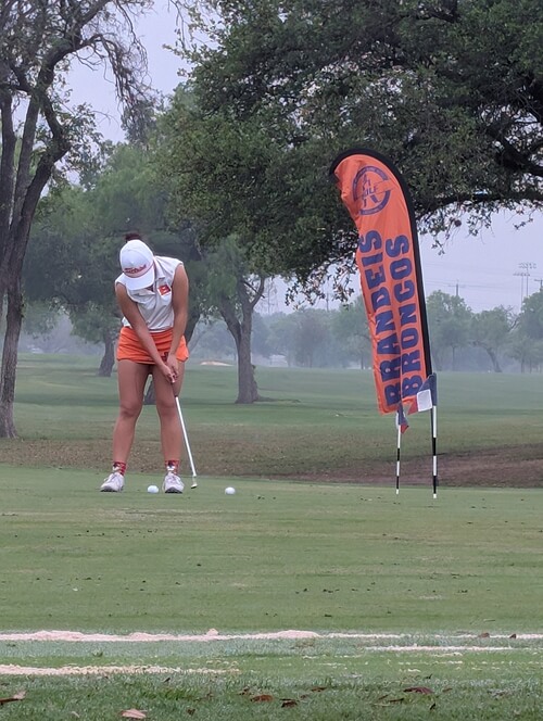 BrandeisGolf's tweet photo. Day 1 of District Championships have begun for our Lady Broncos! #golowbroncos
Follow all of the action on the TX High School Golf app at iWanamaker! @nisdbrandeisbroncos @BroncosBrandeis https://t.co/7RUQO18A5c