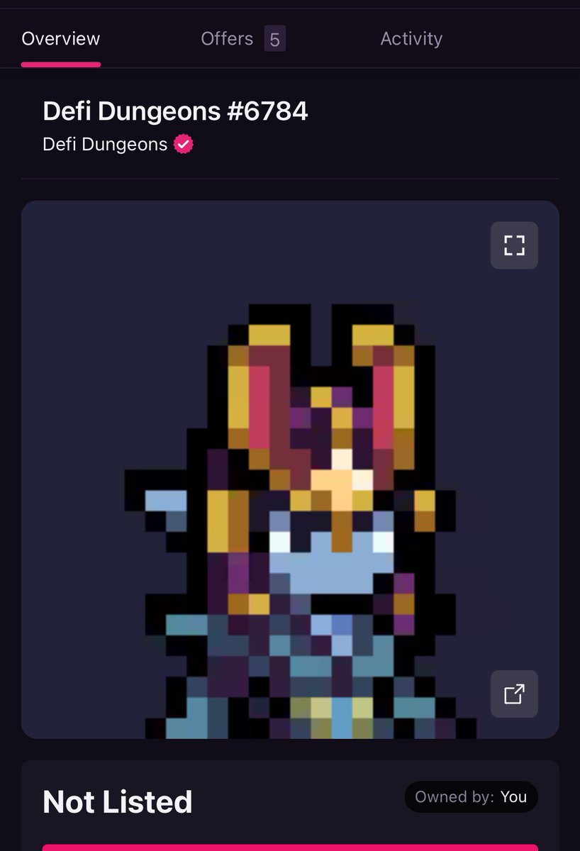Minted my <a href="/DefiDungeons/">Defi Dungeons</a> and got a Mage that looks super powerful. Shout out to <a href="/juicecrypt0/">Juice</a> for making this happen. 

Traits are top notch, team did an awesome job on the pixels. Keep cooking 💯
