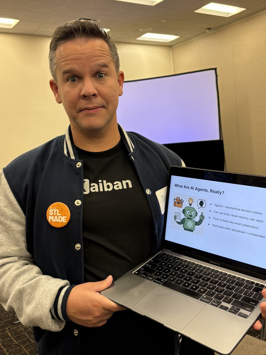 dariel_noel's tweet image. Big day.

I’m speaking today at #STLTechWeek about how we’re bringing AI agents to life in JavaScript.

Running a live demo of @KaibanJS — our open-source framework for building multi-agent systems.

Let’s see if the demo gods are kind. 🙏