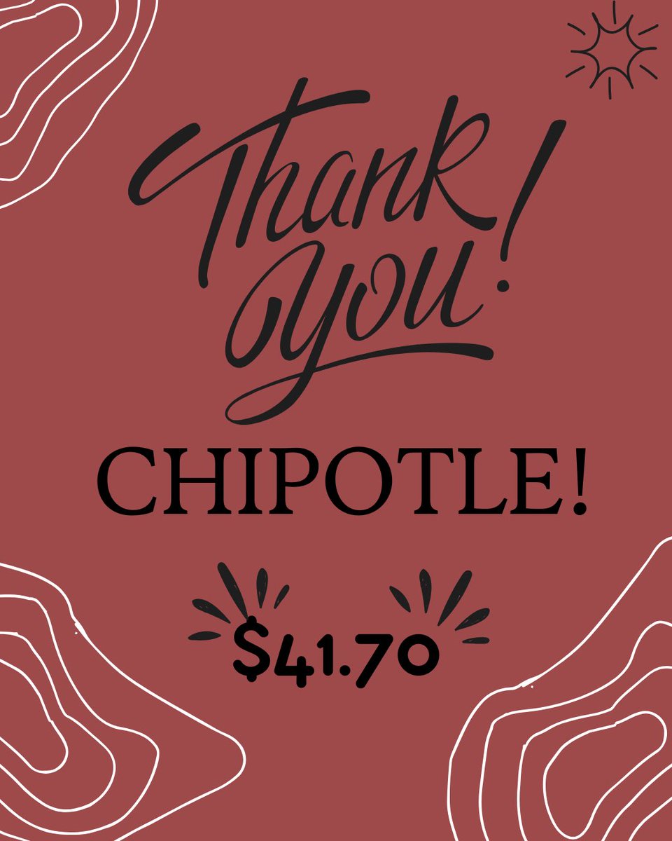 Thank you to everyone who supported BSHS MT at Chipotle on 3/17!!!! We raised $41.70!!!