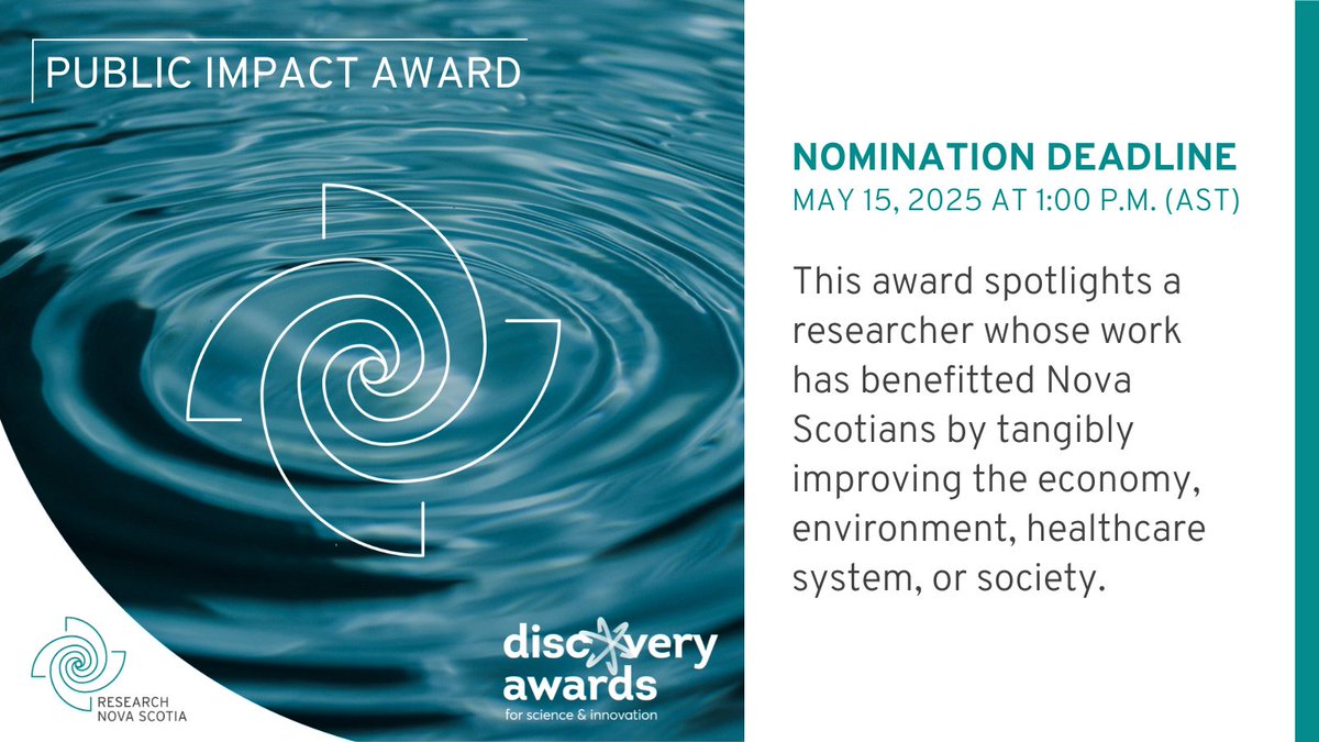 Genome Atlantic (@genomeatlantic) on Twitter photo Nominate someone making a difference! Learn More researchns.ca/public-impact-… <a href="/_researchNS/">Research Nova Scotia</a> <a href="/DiscoveryCntr/">Discovery Centre</a> #DiscoveryAwards Nominate someone making a difference! Learn More researchns.ca/public-impact-… <a href="/_researchNS/">Research Nova Scotia</a> <a href="/DiscoveryCntr/">Discovery Centre</a> #DiscoveryAwards