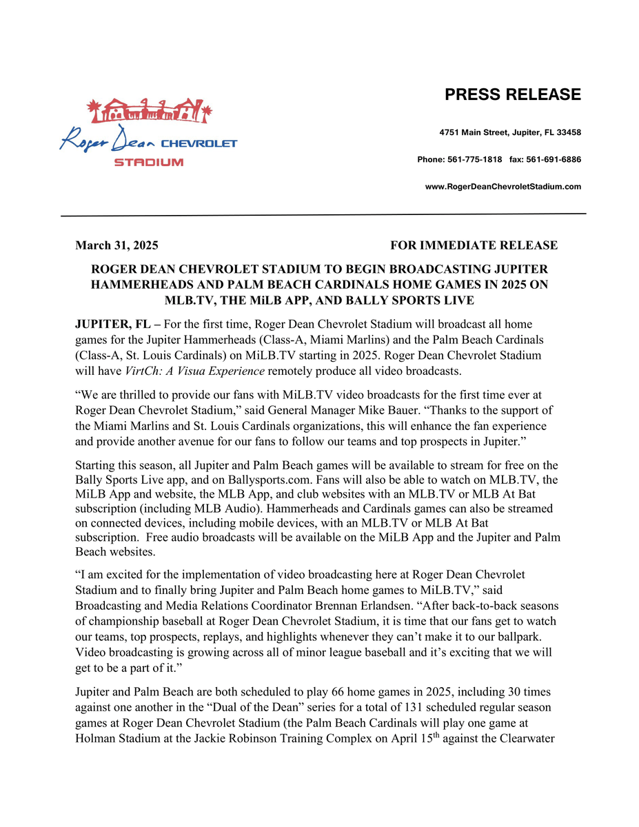 Roger Dean Chevrolet Stadium tweet media