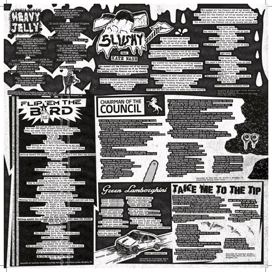 Heavy Jelly
Slushy
Flip Em The Bird
Chairman Of The Council
Green Lamborghini
Take Me To The Tip

HEAVIER JELLY, out April 18th. Pre-order now xx
SoftPlay.lnk.to/HeavierJelly