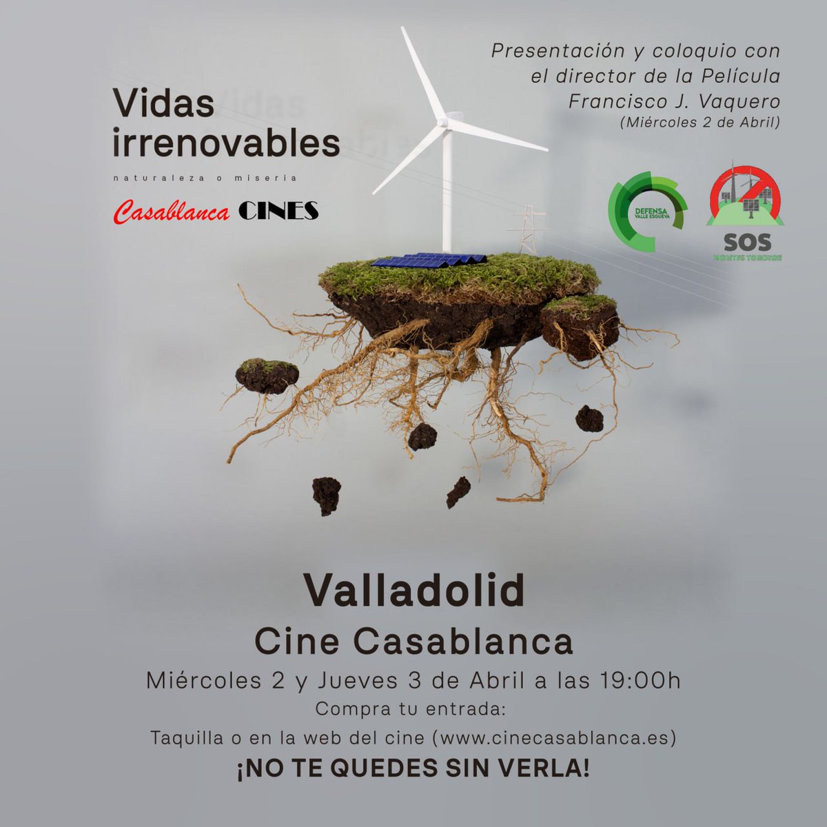 Proyeccion en Valladolid "Vidas Irrenovables". Cine Casablanca.
Miercoles 2 de abril y Jueves 3 de Abril a las 19:00h.
Entradas:
kinetike.com:83/views/sesiones…

#vidasirrenovables