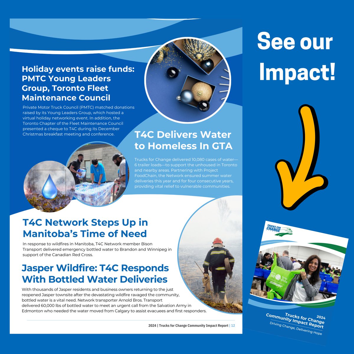 DID YOU KNOW THIS ABOUT US? 💙
Trucks for Change Network goes beyond supporting food banks—we step up in times of crisis, delivering aid to first responders, winter clothing, bottled water to the homeless, wheelchairs, books to First Nations. lnkd.in/g28uBB_b