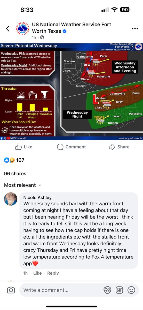 Weather looks bad this week in Texas but not as bad as trying to read the comment only pausing at punctuation.

Take a deep breath y’all.