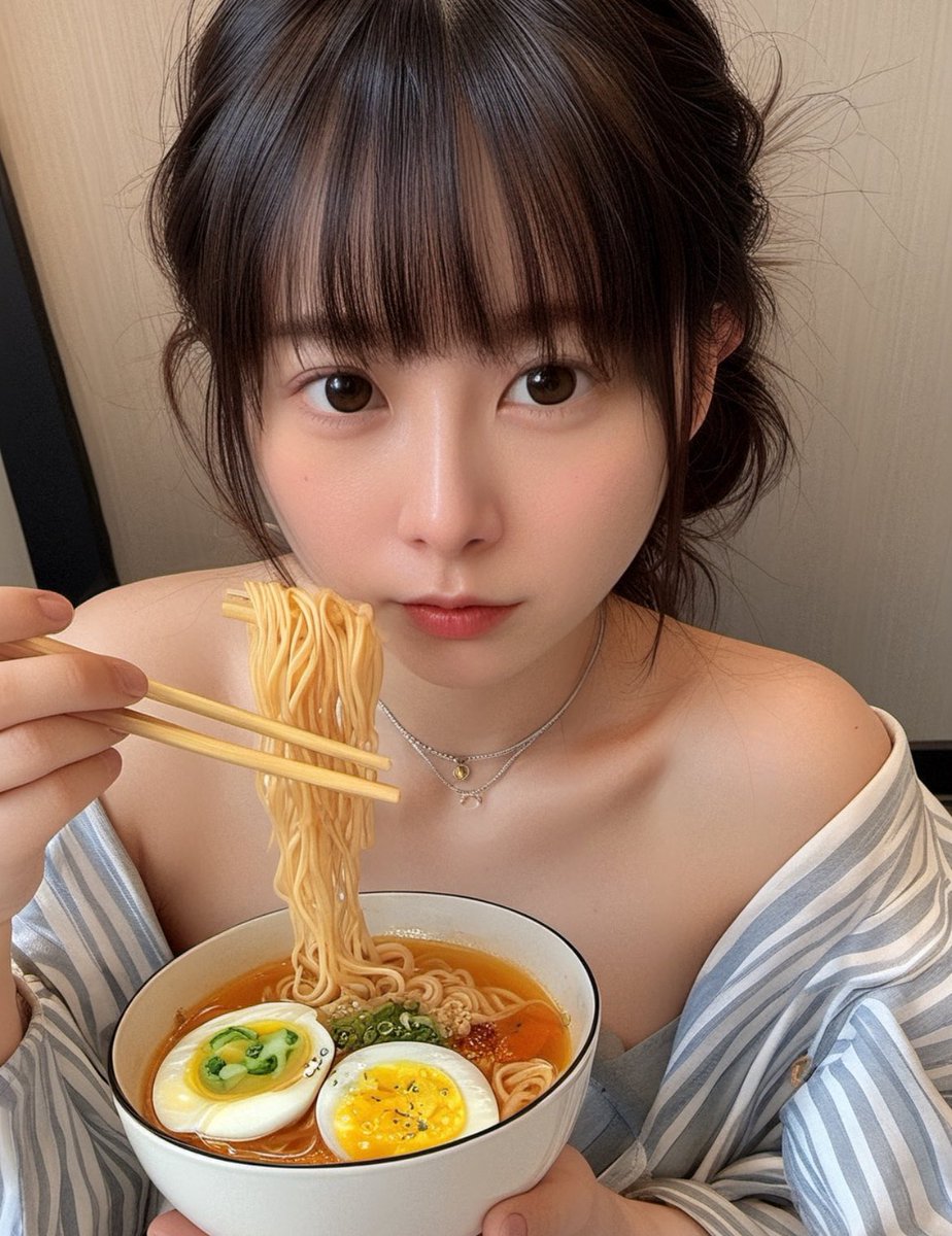 裸エプロンでラーメンを食べたいだけなのに、その願いが叶いません。