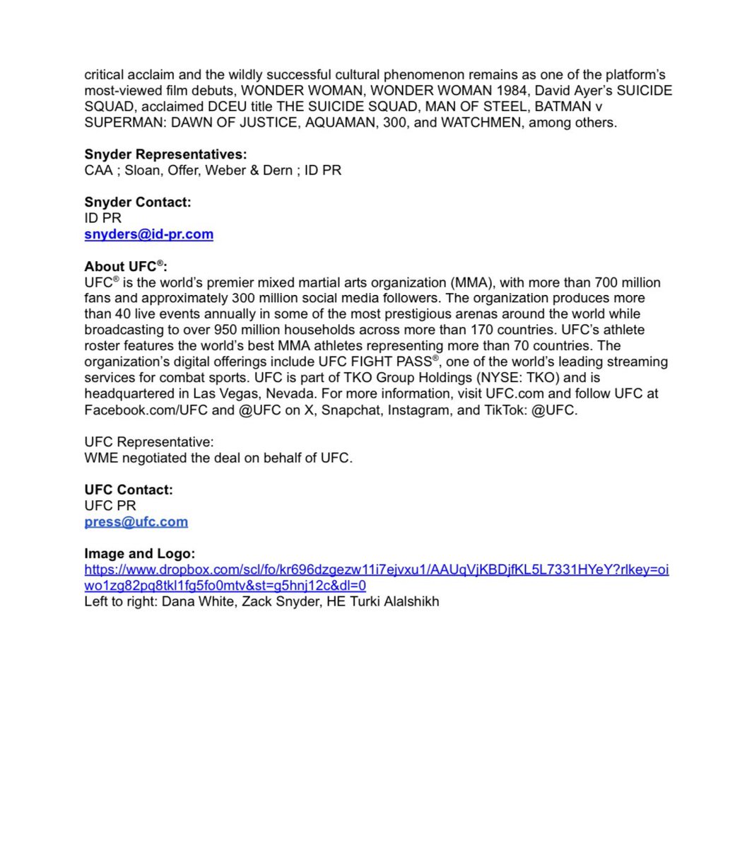 Proud to announce BRAWLER—a new fight film coming to life 🎬🥊

Partnering with the great director Zack Snyder and UFC to tell a story of struggle, sacrifice, and the road to UFC glory

With The Ring Magazine behind it, this is more than a movie, it’s a legacy in the making 🔥