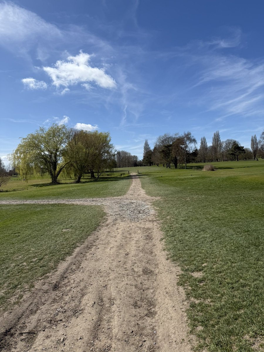 Perfect day to dig holes in a golf course