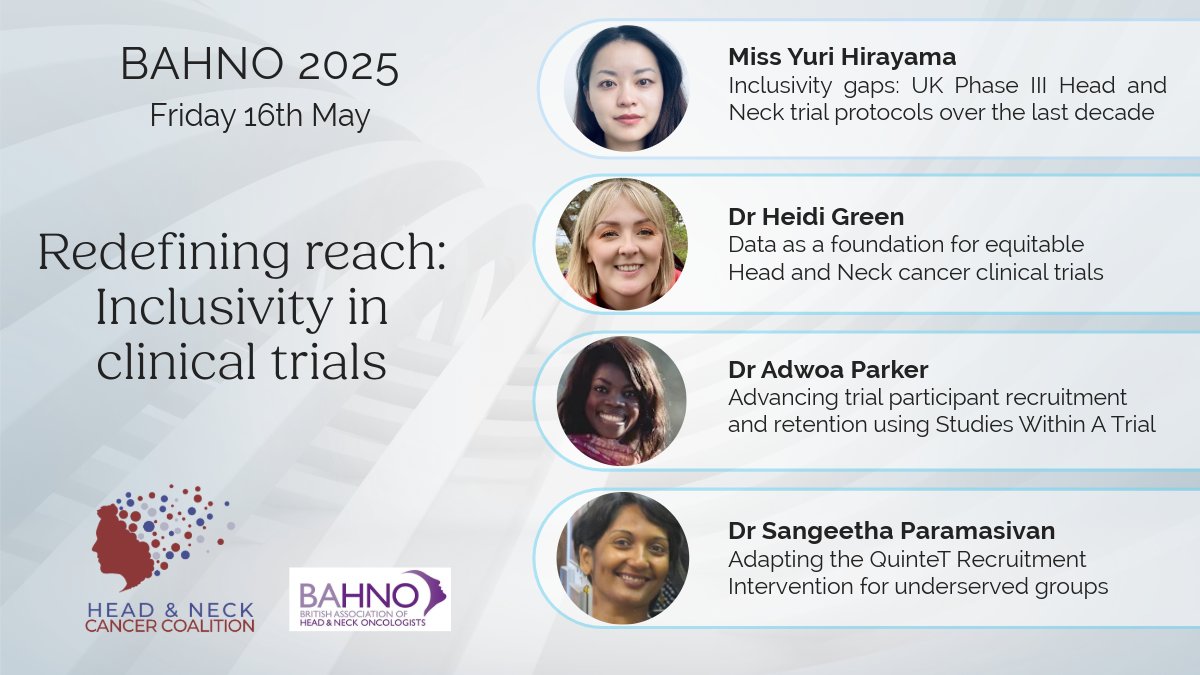 BAHNO Head & Neck (@bahnoofficial) on Twitter photo šØRedefining reach: Inclusivity in clinical trials symposium at #BAHNO2025 endorsed by the <a href="/HNCCoalition/">Head & Neck Cancer Coalition</a>.
š <a href="/TheBDC/">Business Design Centre</a> | Friday, 16 May
ā³ Early Bird ends 20 April 2025
Donāt miss outāregister via bahnomeeting.com/bahno-conferen⦠šØRedefining reach: Inclusivity in clinical trials symposium at #BAHNO2025 endorsed by the <a href="/HNCCoalition/">Head & Neck Cancer Coalition</a>.
š <a href="/TheBDC/">Business Design Centre</a> | Friday, 16 May
ā³ Early Bird ends 20 April 2025
Donāt miss outāregister via bahnomeeting.com/bahno-conferenā¦